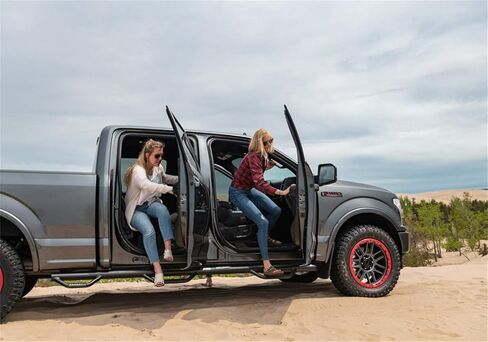 N-Fab Nerf Steps | Textured Black, Wheel-to-Wheel w/ Bed Access | F15107CC-6-TX | Fits 2015-2022 Ford F-150 SuperCrew 6.5' Standard Bed, SRW Gas in Kuwait