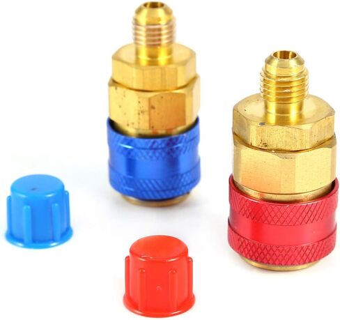 banapoy Solid Brass Auto Car Quick Coupler Connectors for R134a Refrigeration Tank, Leakfree Connection, for A/C Diagnosis & Charging in Kuwait