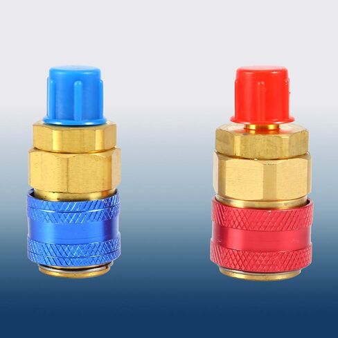 banapoy Solid Brass Auto Car Quick Coupler Connectors for R134a Refrigeration Tank, Leakfree Connection, for A/C Diagnosis & Charging in Kuwait