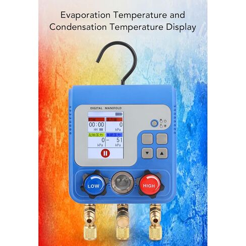 GOWENIC Color LED Digital HVAC Manifold Gauge with 94 Refrigerants for Accurate System Diagnostics and Maintenance in Kuwait