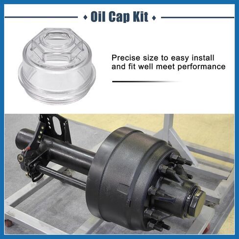 4 Pcs 3.75" Trailer Oil Cap Kit Oil Bath Dust Cap Plugs for AL/KO Oil Bath Axles 3-3/4" O.D. Trailer Bearings Races Seals Caps Oil Bath Trailer Hub Threaded Cap Item Replacement in Kuwait