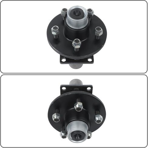 labwork Pre-Assembled Pre-Lubricated 5 on 4.5 Inch Trailer Hub Assembly and #84 Spindle with Flange Set of 2 in Kuwait