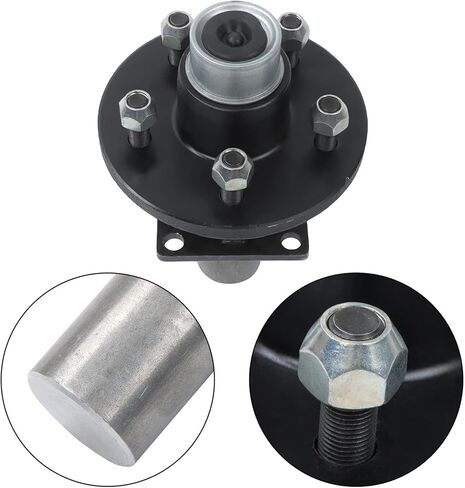 labwork Pre-Assembled Pre-Lubricated 5 on 4.5 Inch Trailer Hub Assembly and #84 Spindle with Flange Set of 2 in Kuwait