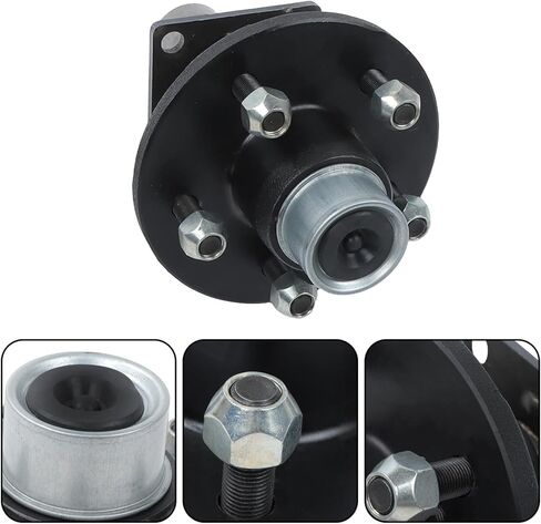 labwork Pre-Assembled Pre-Lubricated 5 on 4.5 Inch Trailer Hub Assembly and #84 Spindle with Flange Set of 2 in Kuwait