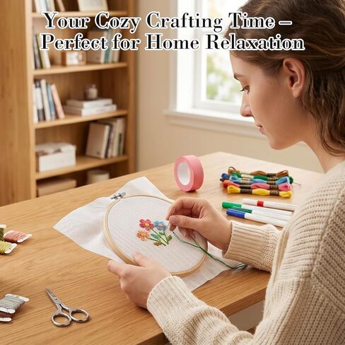 Nyuemystery 6 Pack 14 Mesh Needlepoint Canvas Kit 12x18 Inch Blank Cotton Sheets with 24 Acrylic Markers and 4 Washi Tapes for Embroidery and Compact DIY Projects in Saudi Arabia