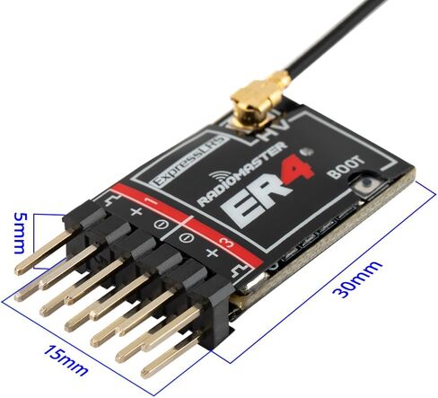 جهاز استقبال Radiomaster ER4 2.4 جيجا هرتز ELRS 4CH PWM قياس الجهد المنخفض عن بعد تحديث Wi-Fi لطائرة F3P RC/الأجنحة الثابتة/سيارات RC/القوارب in Kuwait