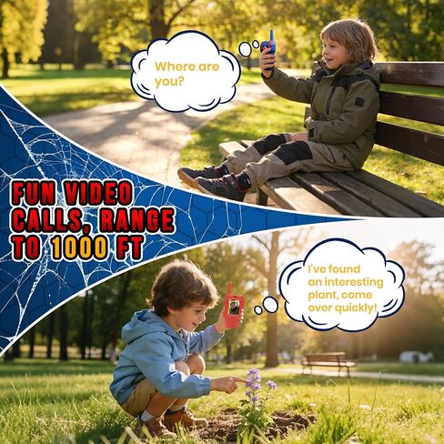 Video Walkie Talkies for Kids 2 Pack, Rechargeable Kids Walkie Talkies Ages 3-8 with HD Camera, Long Range Outdoor Toys for Boys Girls, Spider Toy Walkie Talkies,Easter Birthday Gifts in Kuwait