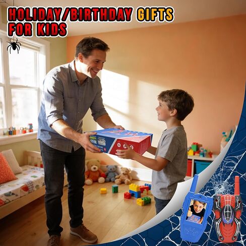 Video Walkie Talkies for Kids 2 Pack, Rechargeable Kids Walkie Talkies Ages 3-8 with HD Camera, Long Range Outdoor Toys for Boys Girls, Spider Toy Walkie Talkies,Easter Birthday Gifts in Kuwait