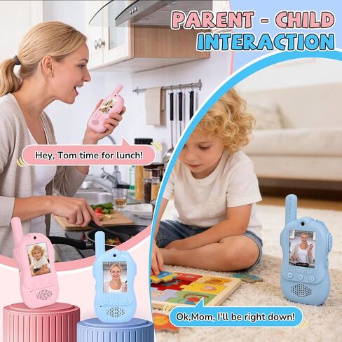 Video Walkie Talkies for Kids with 4 Voice Changers & 3 Video Uniforms, 2 Way Radio with Camera & Video Call, USB C Rechargeable, Includes 4 DIY Stickers, Birthday Toys Gifts for Boys Girls Ages 3-12 in Kuwait