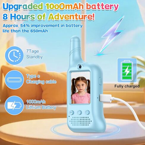 Video Walkie Talkies for Kids – Rechargeable Kids Walkie Talkies 2 Pack with Voice Changer & Cartoon Avatar, 1000 ft Range, Fun Toys for Outdoor Camping, Hiking, Birthday Gift for Boys Girls Ages 3-12 in Kuwait