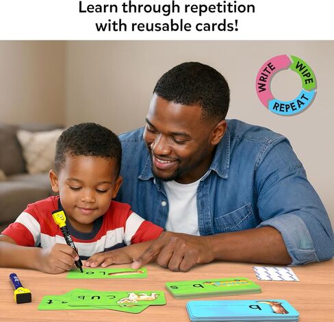 Skillmatics Spell Smarter – Phonics & Spelling Write and Wipe Flashcards, Learn to Read with CVC Words, Blends & Digraphs, Preschool Kindergarten Homeschool Activity, Gift for Kids Ages 4, 5, 6, 7 in Kuwait