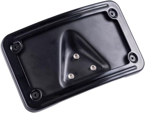 Gloss Black Motorcycle License Plate Mount Frame, Curved Laydown Style License Plate Frame Compatible with Harley 3-Hole Mount Models XL/FX/FL/FXR/FXD, 02-08 VTX1800R/S/T, 03-09 VTX1300R/S/T in Kuwait