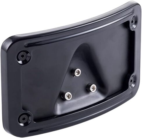 Gloss Black Motorcycle License Plate Mount Frame, Curved Laydown Style License Plate Frame Compatible with Harley 3-Hole Mount Models XL/FX/FL/FXR/FXD, 02-08 VTX1800R/S/T, 03-09 VTX1300R/S/T in Kuwait