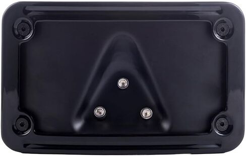 Gloss Black Motorcycle License Plate Mount Frame, Curved Laydown Style License Plate Frame Compatible with Harley 3-Hole Mount Models XL/FX/FL/FXR/FXD, 02-08 VTX1800R/S/T, 03-09 VTX1300R/S/T in Kuwait