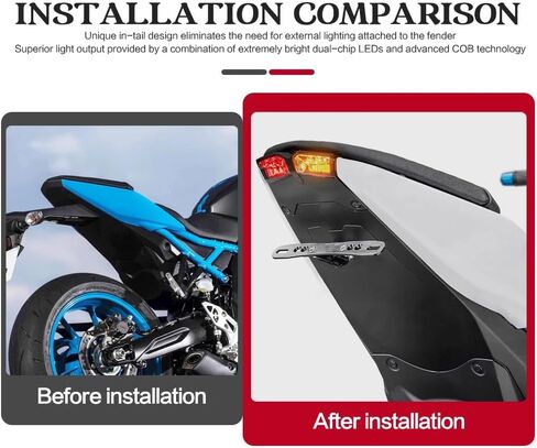 لسوزوكي GSX-8S GSX-8R 2023-2026 الذيل مرتب الحاجز مزيل عدة لوحة ترخيص قوس LED بدوره إشارة in Kuwait