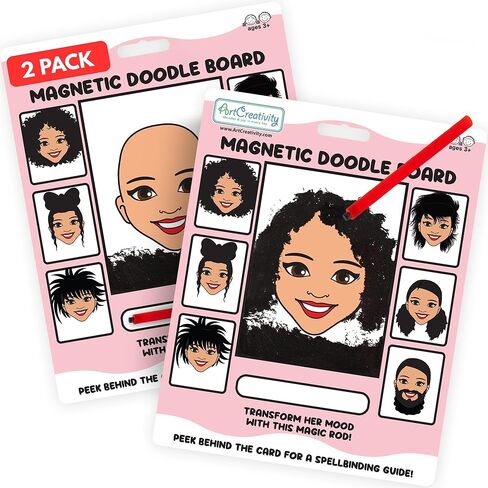 ArtCreativity Women Magnetic Drawing Face - 2 Pack - Vintage Retro Toys, Travel Toys for Kids, Magnet Drawing Doodle Board for Kids - Magnetic Toys Game, Travel Essentials Games for Ages 3+ in Kuwait