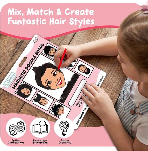 ArtCreativity Women Magnetic Drawing Face - 2 Pack - Vintage Retro Toys, Travel Toys for Kids, Magnet Drawing Doodle Board for Kids - Magnetic Toys Game, Travel Essentials Games for Ages 3+ in Kuwait