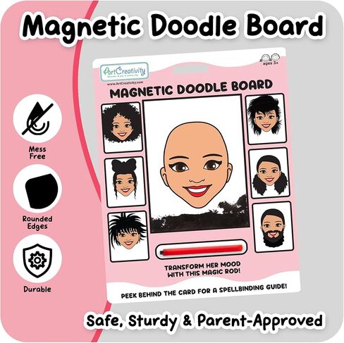 ArtCreativity Women Magnetic Drawing Face - 2 Pack - Vintage Retro Toys, Travel Toys for Kids, Magnet Drawing Doodle Board for Kids - Magnetic Toys Game, Travel Essentials Games for Ages 3+ in Kuwait
