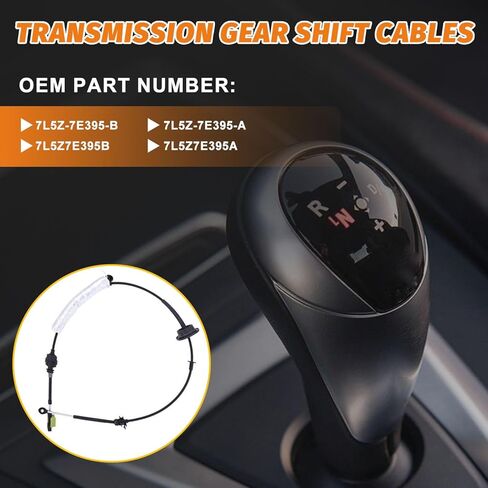 7L5Z-7E395-B Automatic Transmission Shift Cable Compatible with Ford Ranger 2007-2011, Shifter Control Cable Replace 7L5Z7E395B 7L5P-7E395-A in Kuwait