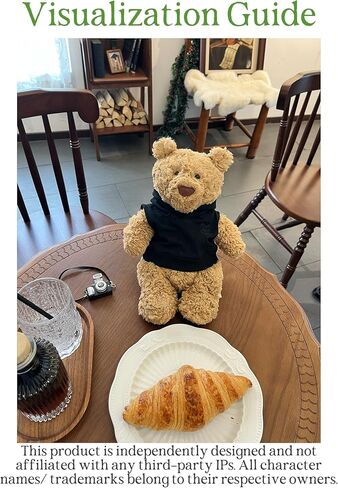 9-12"/30cm Teddybear Clothes Outfit: Black Hoodie + Denim Shorts Set for 12" Bashful Bunny, 11" Bumblybear,Medium Bartholomew Bear(NO Doll) in Kuwait