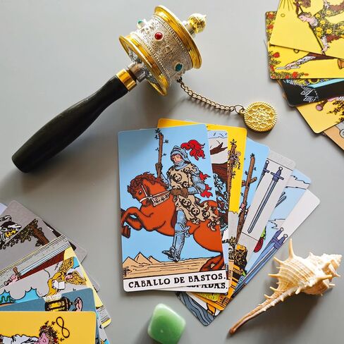 Cartas del Tarot con Libro Guía en Español para Principiantes, Baraja de Tarot sin Bordes, Classic 78-Card Tarot Deck with Guide Book in Spanish, Borderless Tarot Deck in Kuwait