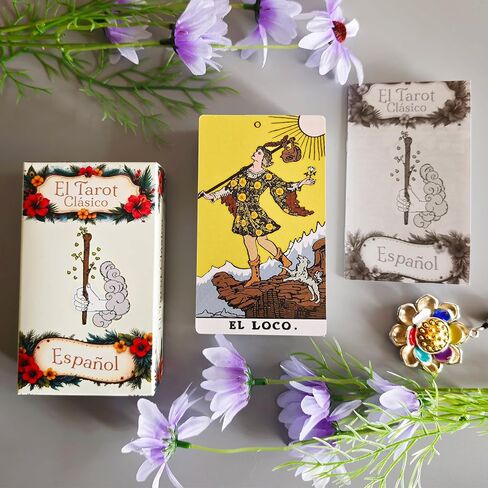 Cartas del Tarot con Libro Guía en Español para Principiantes, Baraja de Tarot sin Bordes, Classic 78-Card Tarot Deck with Guide Book in Spanish, Borderless Tarot Deck in Kuwait