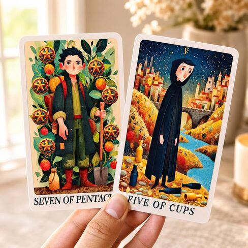 sishui Storybook Fable Tarot Deck, 78 Cards, Paper, 2.7 x 4.7 Inch, Fairytale Style, for Beginners and Experienced Readers in Kuwait