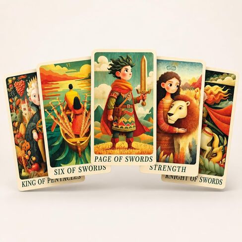 sishui Storybook Fable Tarot Deck, 78 Cards, Paper, 2.7 x 4.7 Inch, Fairytale Style, for Beginners and Experienced Readers in Kuwait
