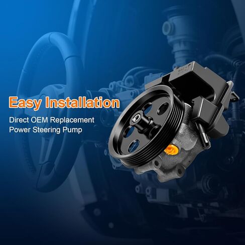 Power Steering Pump with Pulley and Reservoir Fits for Ford Focus 2006 2007 2008 2009 2010 2011, 2.0L 2.3L 2.5L, Transit Connect 2010-2011 Replaces 20-326, 6S4Z3A674A, N7120153 Power Assist Pump in Kuwait