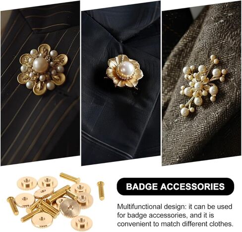 COHEALI 10sets Crafting Badge Fixator Kit Screw Caps and Pin Backs Metal Badge Accessories for Pins Hats and Enamel Crafts in Kuwait