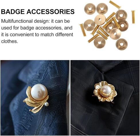 COHEALI 10sets Crafting Badge Fixator Kit Screw Caps and Pin Backs Metal Badge Accessories for Pins Hats and Enamel Crafts in Kuwait