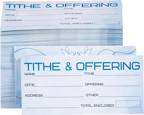 Tithe and Offering Envelopes for Church Donations, 200 Count 6.3 x 3.1 Inch Card Paper Envelopes for Cash, Checks, Weekly Tithes, Sunday Services and Ministries in Kuwait