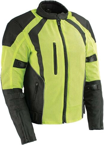 Milwaukee Leather MPL2793 High Vis Green with Black Armored Textile Motorcycle Jacket for Women - All Season Mesh Jacket in Kuwait