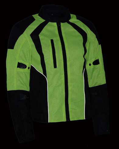 Milwaukee Leather MPL2793 High Vis Green with Black Armored Textile Motorcycle Jacket for Women - All Season Mesh Jacket in Kuwait