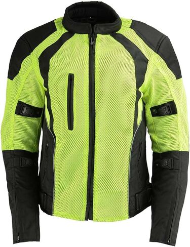 Milwaukee Leather MPL2793 High Vis Green with Black Armored Textile Motorcycle Jacket for Women - All Season Mesh Jacket in Kuwait