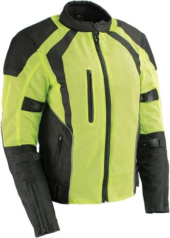 Milwaukee Leather MPL2793 High Vis Green with Black Armored Textile Motorcycle Jacket for Women - All Season Mesh Jacket in Kuwait