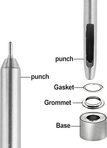 2MM Grommet Tool Metal Eyelets Kit, 800 PCS 4 Colors Plated Copper Leather Metal Grommet Set with 3 Pcs Install Tool and Storage, Fit for Box Shoes Clothes Crafts Bag Sewing Project in Kuwait