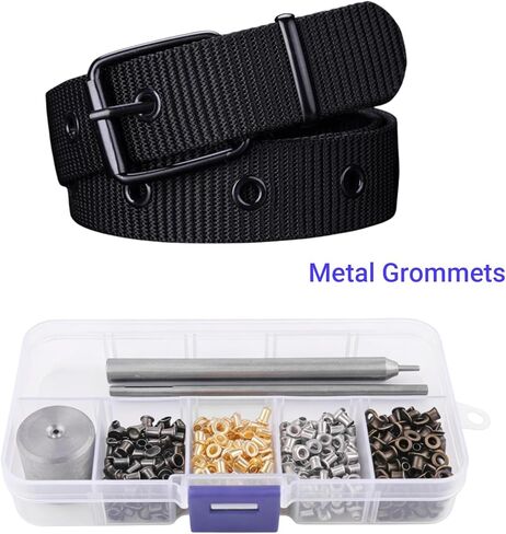2MM Grommet Tool Metal Eyelets Kit, 800 PCS 4 Colors Plated Copper Leather Metal Grommet Set with 3 Pcs Install Tool and Storage, Fit for Box Shoes Clothes Crafts Bag Sewing Project in Kuwait