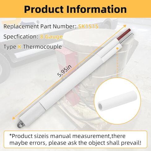 SK1515 Kiln Thermocouple Replace for Shutt Electric Pottery KM1227 KM1027 and Most 2.5" or 3" K Type Ceramic Thermocouple, Clay Microwave Kiln Thermocouple for 8 Gauge Kiln, 6 Inch in Kuwait