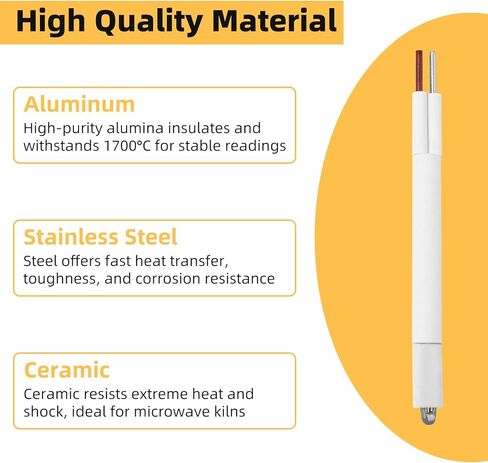 SK1515 Kiln Thermocouple Replace for Shutt Electric Pottery KM1227 KM1027 and Most 2.5" or 3" K Type Ceramic Thermocouple, Clay Microwave Kiln Thermocouple for 8 Gauge Kiln, 6 Inch in Kuwait
