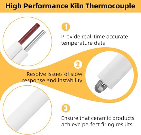SK1515 Kiln Thermocouple Replace for Shutt Electric Pottery KM1227 KM1027 and Most 2.5" or 3" K Type Ceramic Thermocouple, Clay Microwave Kiln Thermocouple for 8 Gauge Kiln, 6 Inch in Kuwait