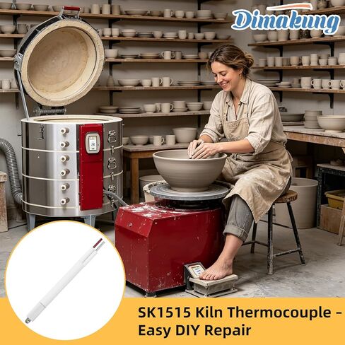 SK1515 Kiln Thermocouple Replace for Shutt Electric Pottery KM1227 KM1027 and Most 2.5" or 3" K Type Ceramic Thermocouple, Clay Microwave Kiln Thermocouple for 8 Gauge Kiln, 6 Inch in Kuwait