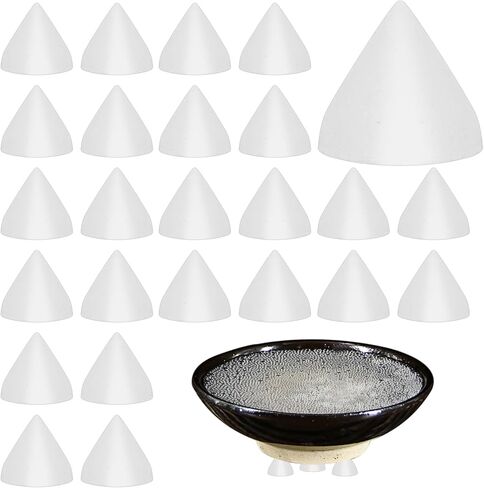 Pottery Kiln Nails 25 PCS Ceramic Cone Kiln Stilts High-Temperature Ceramic Refractory Support Nail Reusable Firing Studs Cone Supporting White Small Kilns Nails for Pottery Kilns Stilts Tool in Kuwait