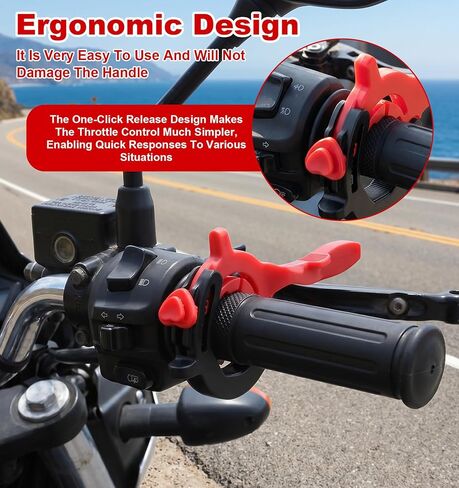 Motorcycle Throttle Lock, Throttle Lock Cruise Control Motorcycle Adjustable 1.18"-1.57" Clamp for Hand Fatigue Reduction Compatible with Most Handlebars for Long Rides in Kuwait