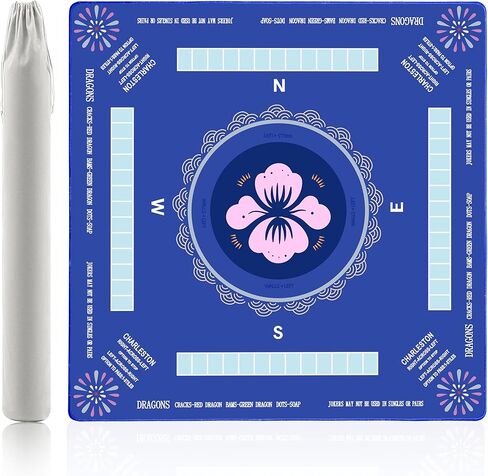 American Mahjong Mat for Table, 31.5" x 31.5" 3mm Thick Non Slip Rubber Mat, Waterproof Noise Reducing Foldable Mahjong Mat with Hanging Storage Bag in Kuwait