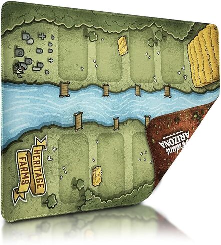 بساط لعب إستراتيجية مزدوج الجوانب من Galen's Games، بساط لعب من النيوبرين TCG للمزارع التراثية وأريزونا الخضراء، بساط ألعاب بطاقات مقاس 16 × 10، بساط لعب ناعم in Kuwait