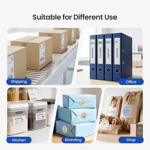 Bluetooth Thermal Shipping Label Printer, 4x6 Portable Thermal Printer, Compatible with iPhone, Android, Windows and Mac, Works with USPS, UPS, Amazon, Shopify, Etsy (White), 1 Count in Kuwait