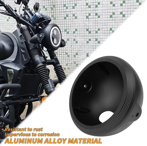 5.75" Motorcycle Headlight Housing Bucket Kit, CNC Aluminum Brackets 32–40mm (Fits 39mm Forks), Compatible with Harley Sportster 883 1200 Iron, Cafe Racer Bobber, Matte Black in Kuwait