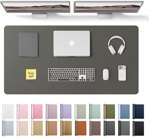 YSAGi Leather Desk Protector, Office Mat, Large Mouse Mat, Non-Slip PU Leather Blotter, Laptop Desk Pad, Waterproof Writing Pad for Office and Home (Dark Grey, 47.2" x 23.6") in Kuwait