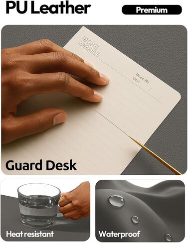 YSAGi Leather Desk Protector, Office Mat, Large Mouse Mat, Non-Slip PU Leather Blotter, Laptop Desk Pad, Waterproof Writing Pad for Office and Home (Dark Grey, 47.2" x 23.6") in Kuwait